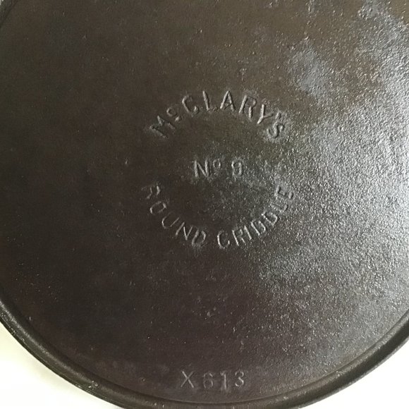 McClary's No. 9 Round Cast Iron Griddle #X613 Rare Find - Picture 5 of 5